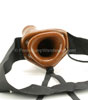 Large Chocolate Vibrating Hollow Strap On outside
